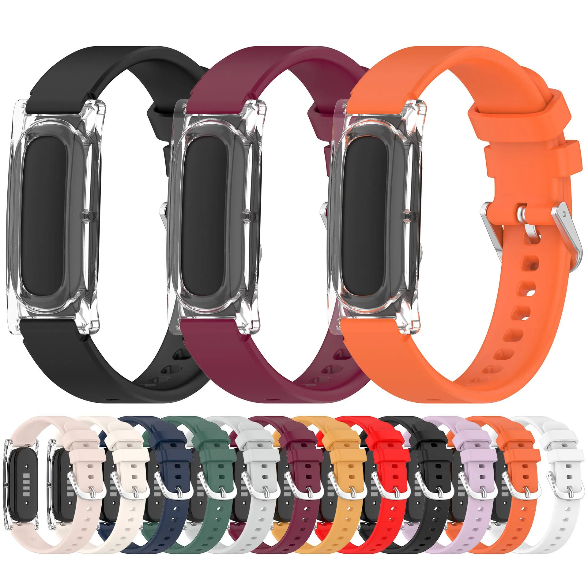 Silicone Band Compatible with Google Fitbit Air Replacement Sport Strap Adjustable Lightweight Wristband for Men Women Fitness
