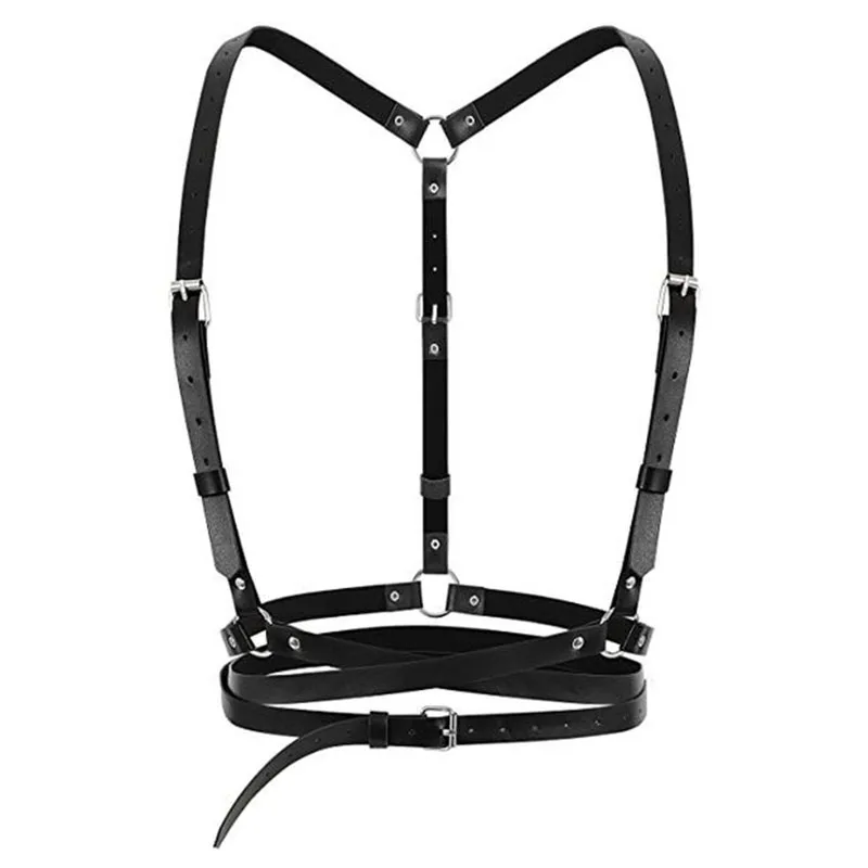Arnés de pecho Sexy para mujer, cinturón de cuero para Bondage corporal, cinturón para espada, lencería gótica a la moda, tirantes, arnés corporal, ropa festiva