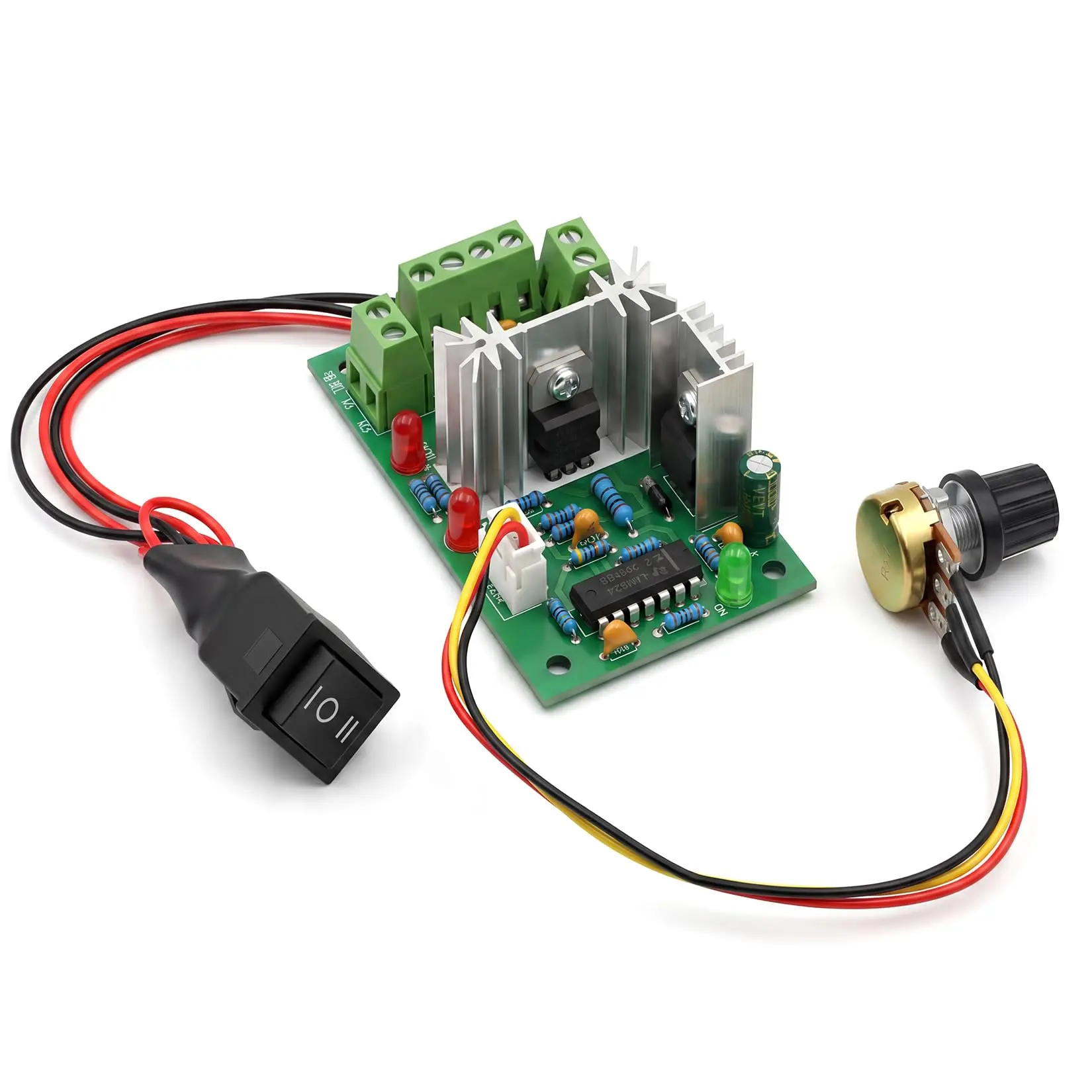 PWM DC Motor Speed Controller 10V-30V 3A 120W, Reversible Forward Reverse Stop Switch for DIY RV Boat Fan Pump Automation