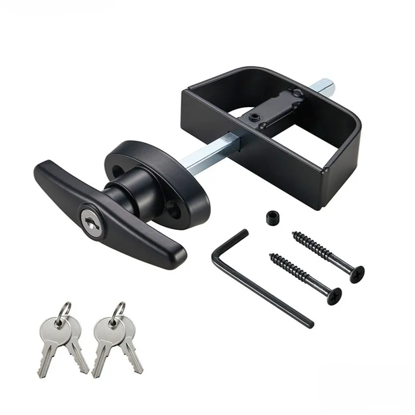 

Car T Handle Lock Set For Storage Shed Barn Door With Adjustable Zinc Alloy Black RV Parts & Accessories