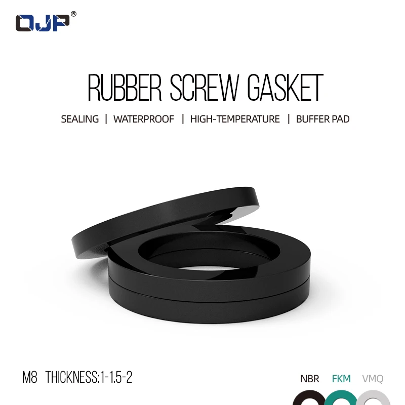bm8 Bulk Flat Gasket Whole sale Discount M8 Thickness1-1.5-2 Nitrile Silicone Fluororubber Sealing high-temperature o-ring