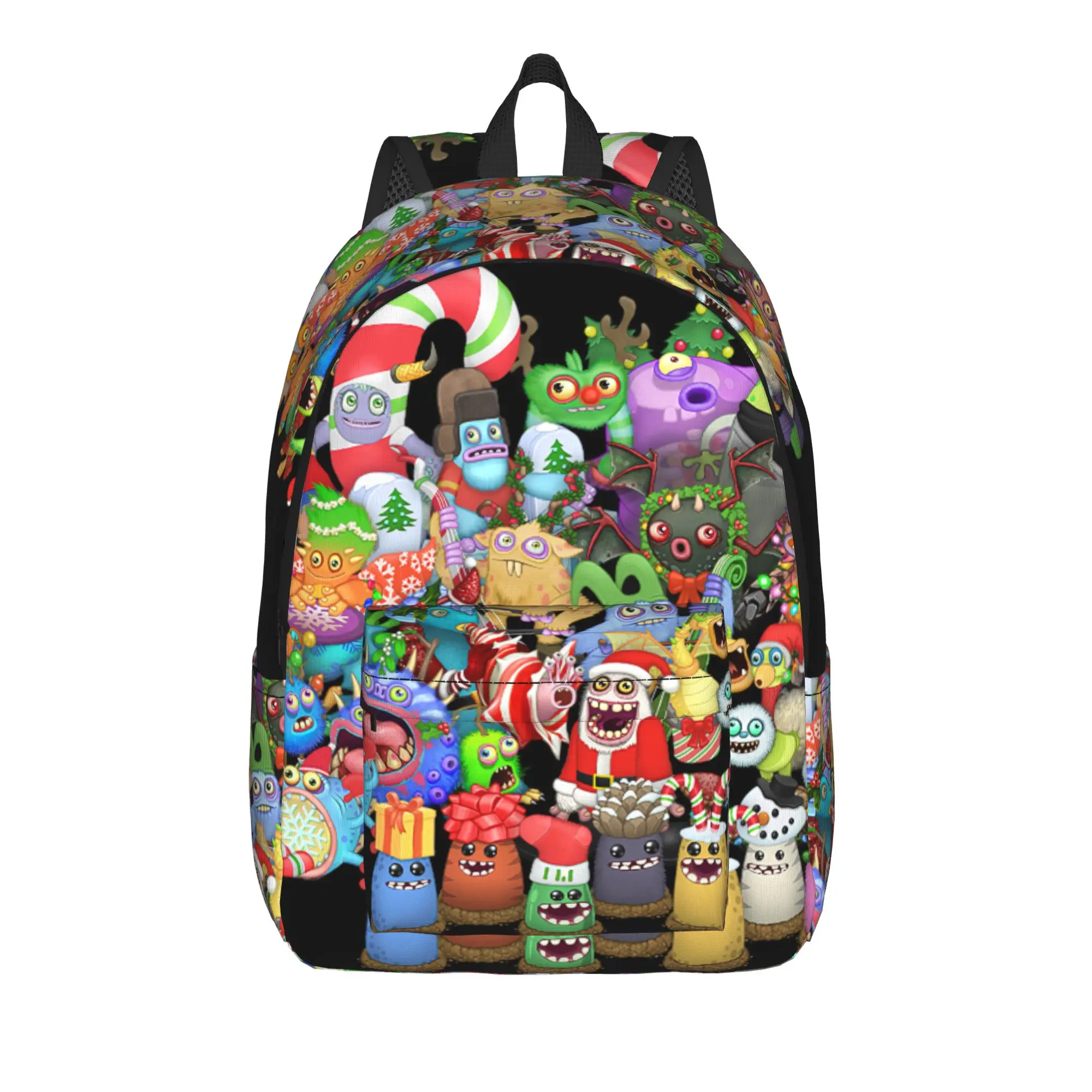 My Singing Monsters Backpack for Men Women Cool School Hiking Travel Daypack Plant Cartoon Laptop Computer Canvas Bags Sports