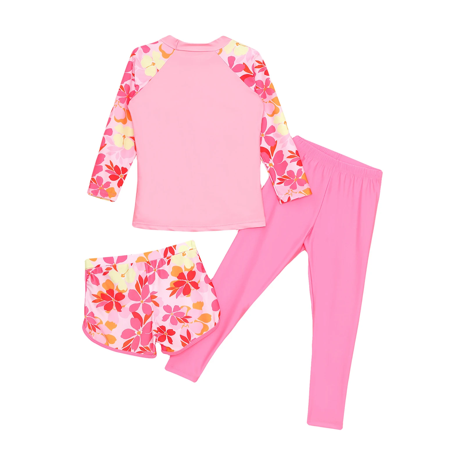 Unisex Rash Guard Badpak Snel Droog Zwemmen 3 Stuks Kinderen Badmode Lange Mouw + Korte Broek Met Broek Set Strandkleding