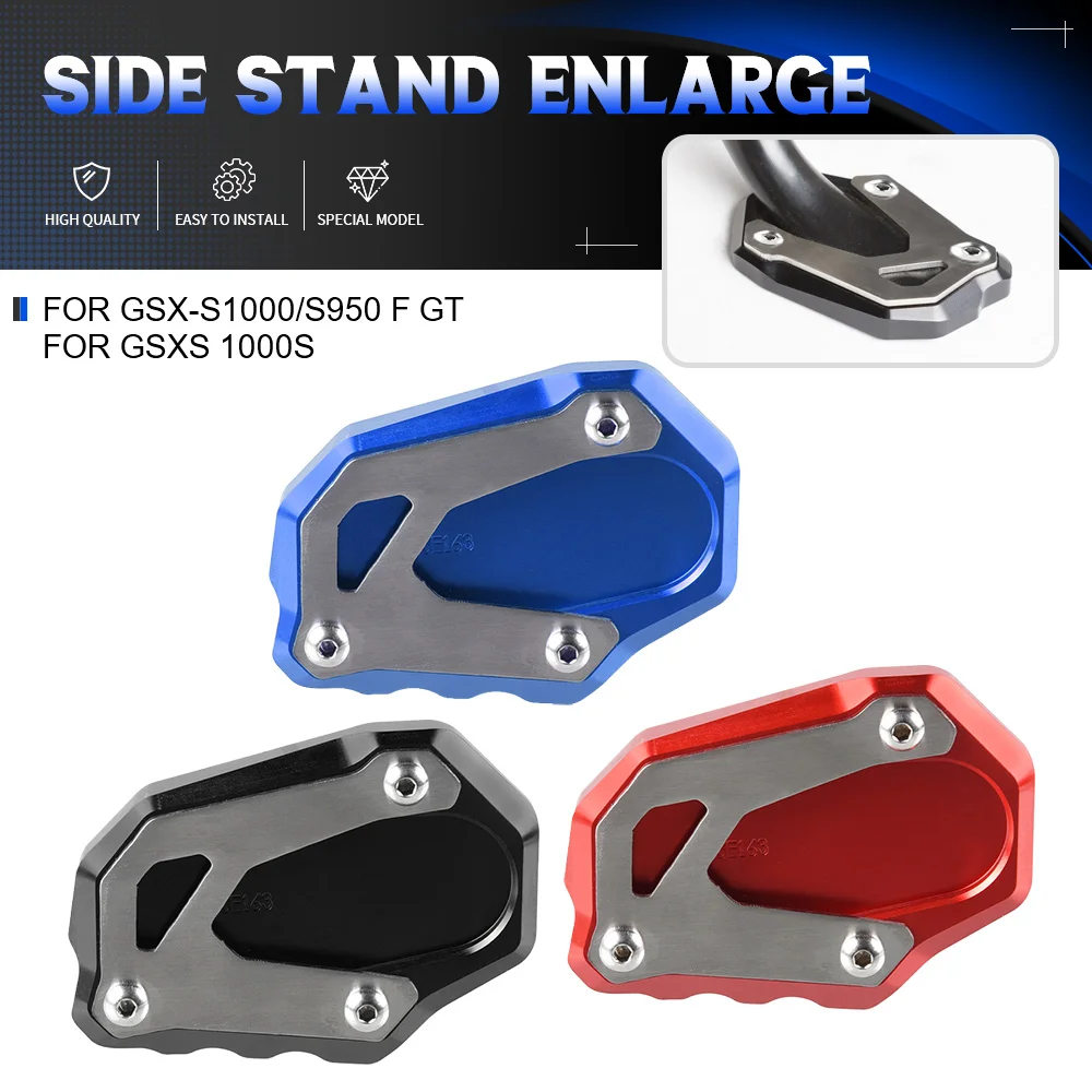 Aluminum Side Stand Pad Plate Kickstand Enlarger Support Extension FOR Suzuki FOR GSX-S1000/S950 F GT FOR GSXS 1000S Katana