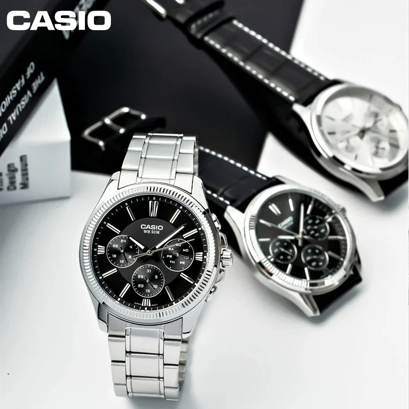 Casio MTP-1374D Classic Three Eyes Men\'s Quartz Waterproof Fashion Casual Business Simple Ladies Gift Versatile Date Week