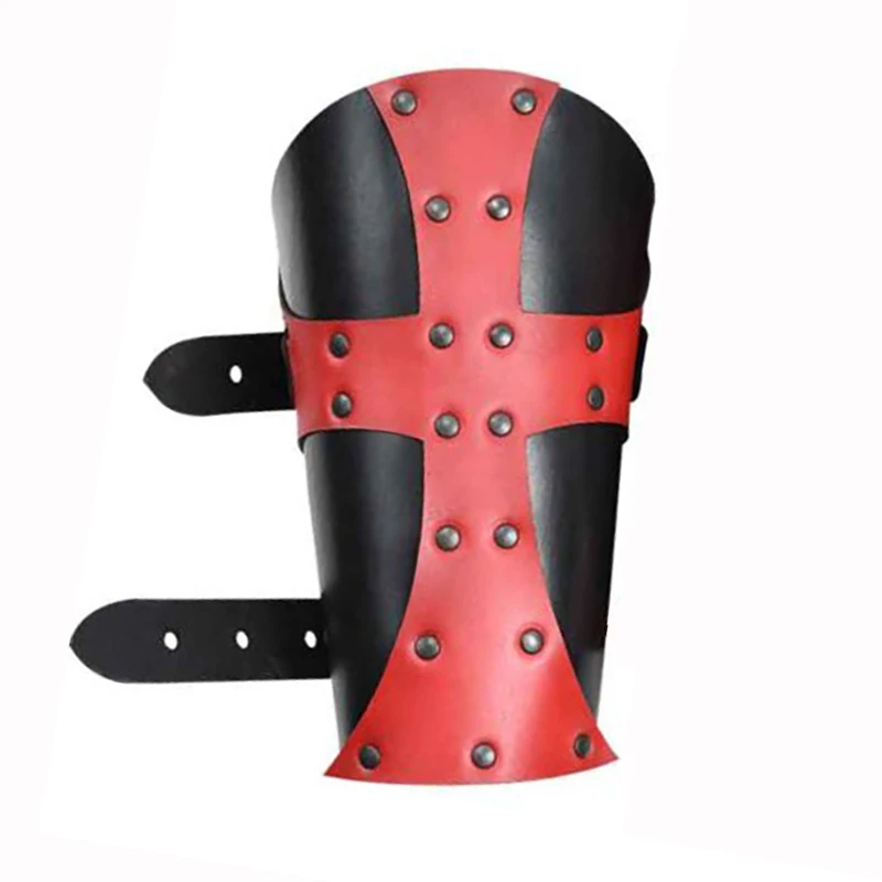 

Medieval Knights Templar Crusader Arm Guard Armor Steampunk PU Leather Cross Bracer Gauntlet Wristband Warrior Cosplay Prop