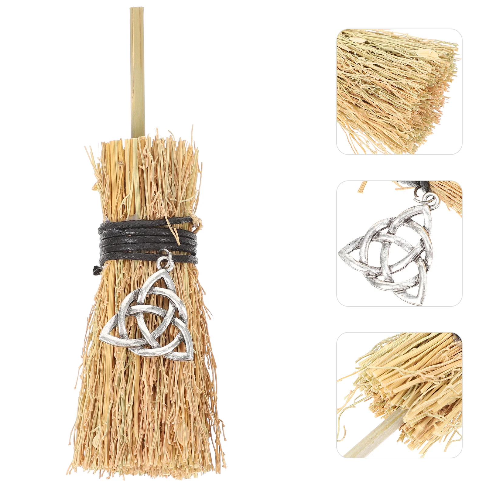 Mini Broom Halloween Prop Photo Witch Ornament Costume Supply Hanging Decor Small