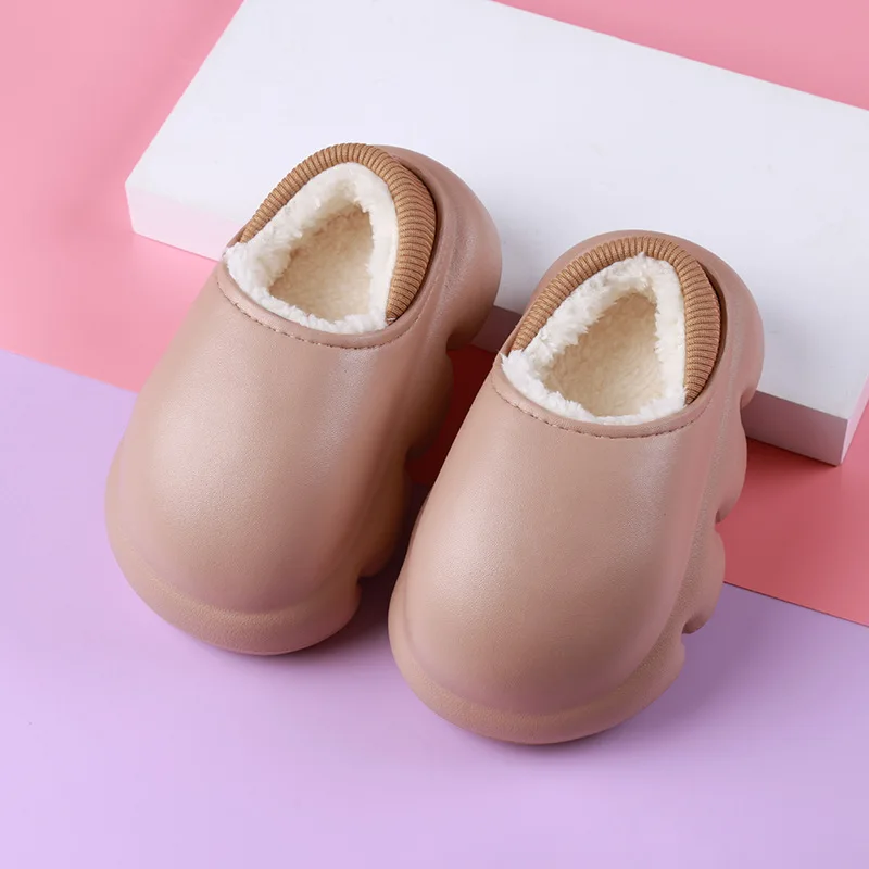 Children Home Shoes Cashmere Cotton Slippers Kids Waterproof Shoes Boys Girls Slippers Indoor Outdoor Winter Baby Kids Shoes