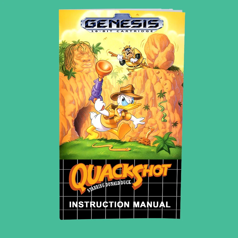 Quackshot USA Game for SEGA Mega Drive Genesis 16 bit Consoles Game Cartridge Box Manual