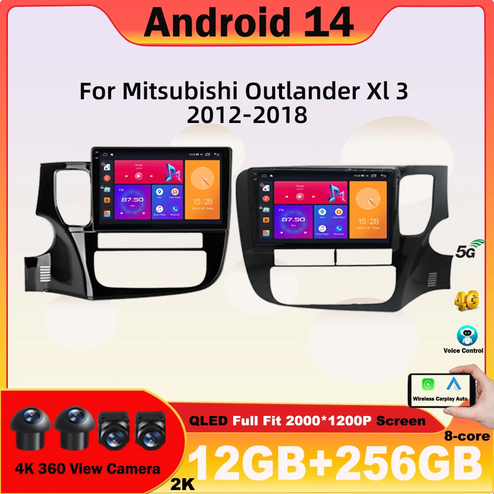 Car Android Radio Multimedia Player For Mitsubishi Outlander Xl 3 2012-2018 LHD RHD Stereo GPS Navigation NO 2 Din DVD Head Unit