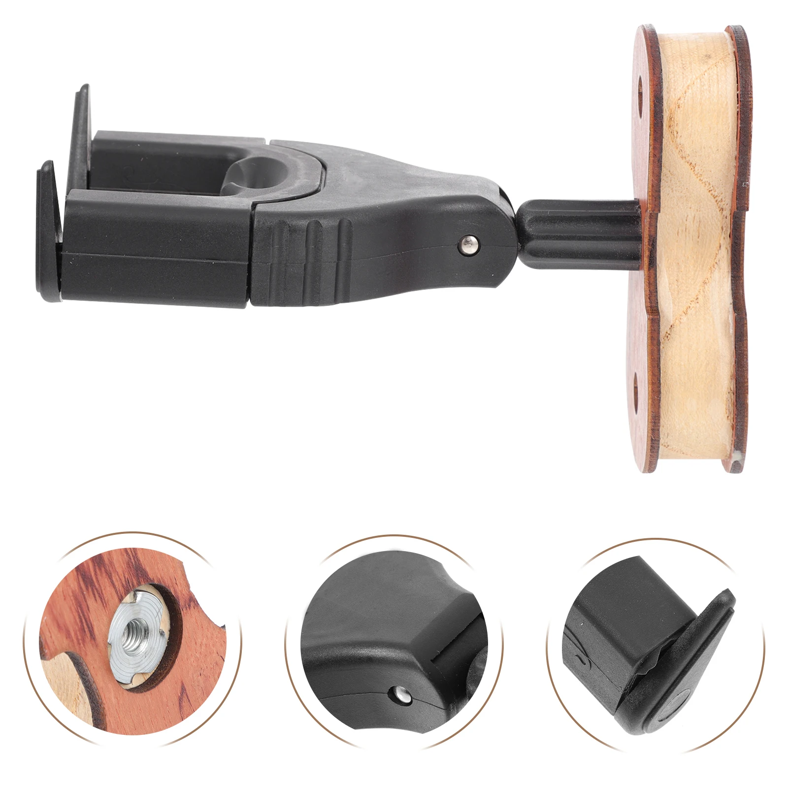 

Sturdy Wooden ABS Silicone Automatic Lock Hook Wall Mounted Ukulele Hanger Violin Hanger Elegant Instrument Holder