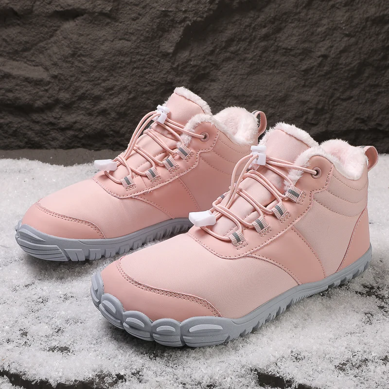 2024 New Winter Men's and Women's Five-Finger Outdoor Warm Non-Slip Sports Casual Cotton Shoes High-Top Snow Boots-A908