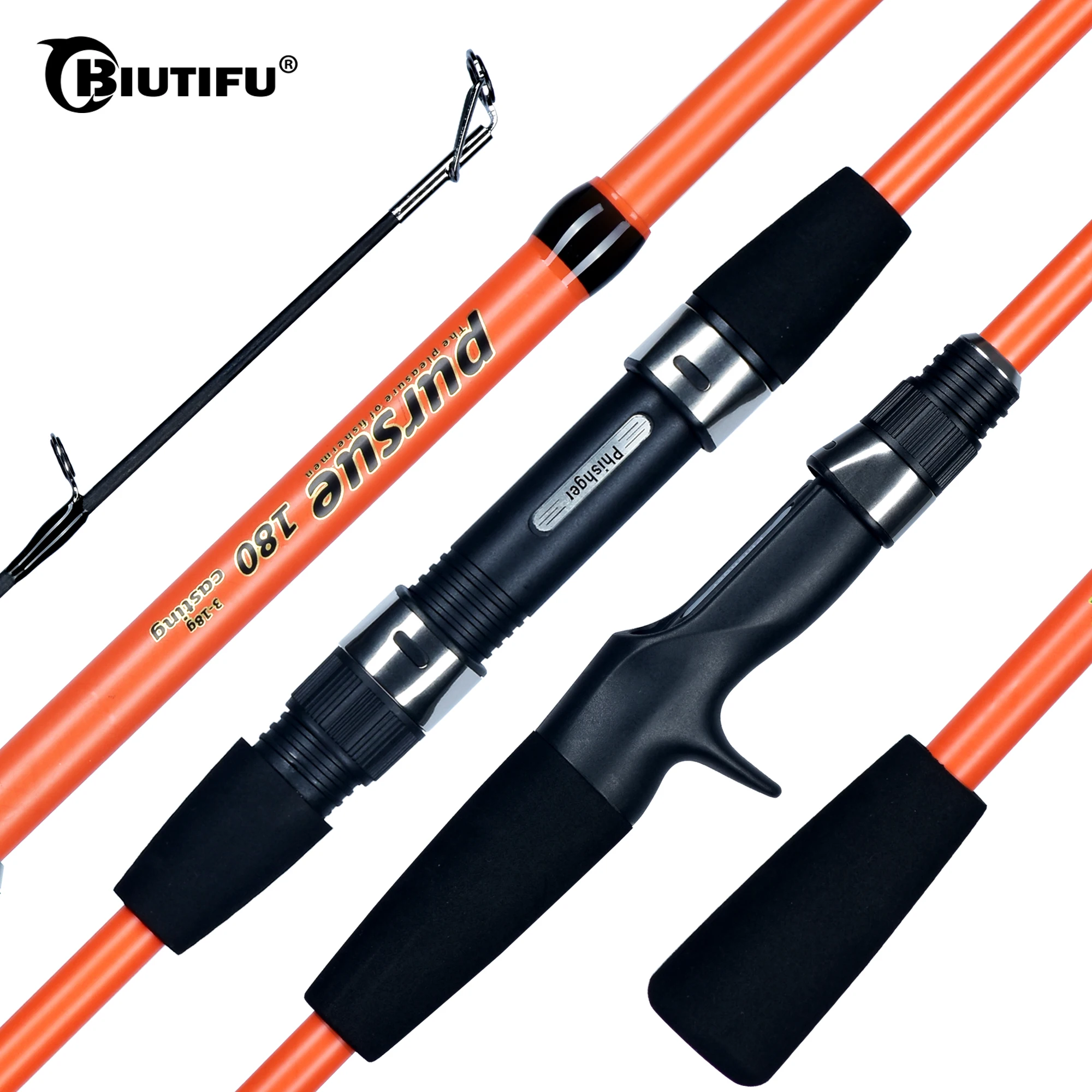 

BIUTIFU-Spinning Casting Mini Rock Fishing Rod Carbon Travel Baitcasting Winter Pole Fast Ultralight Lure Weight 3-18g 1.8m 2.1m