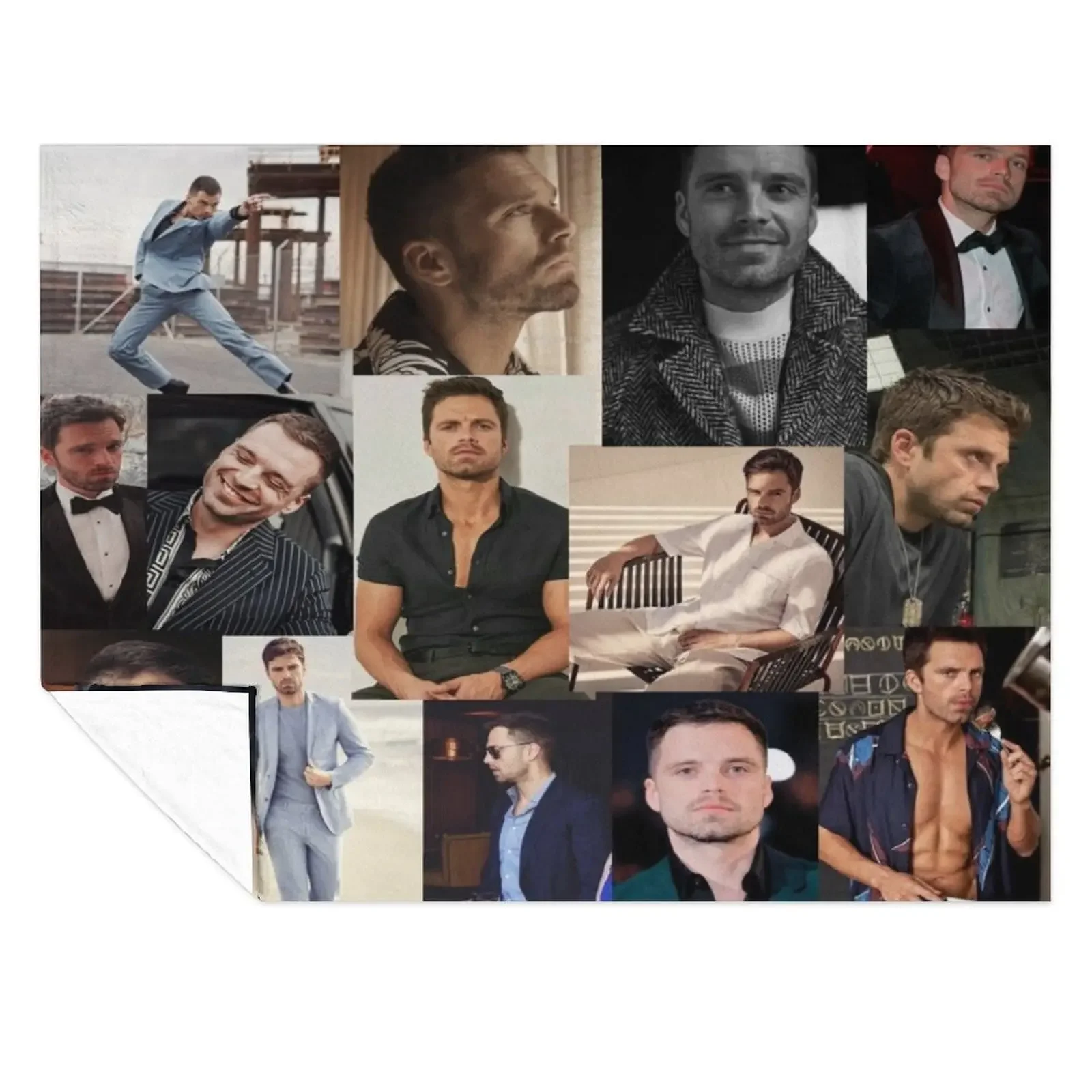 

Sebastian stan collage Throw Blanket Camping Soft Plaid Plaid For Decorative Sofa Blankets
