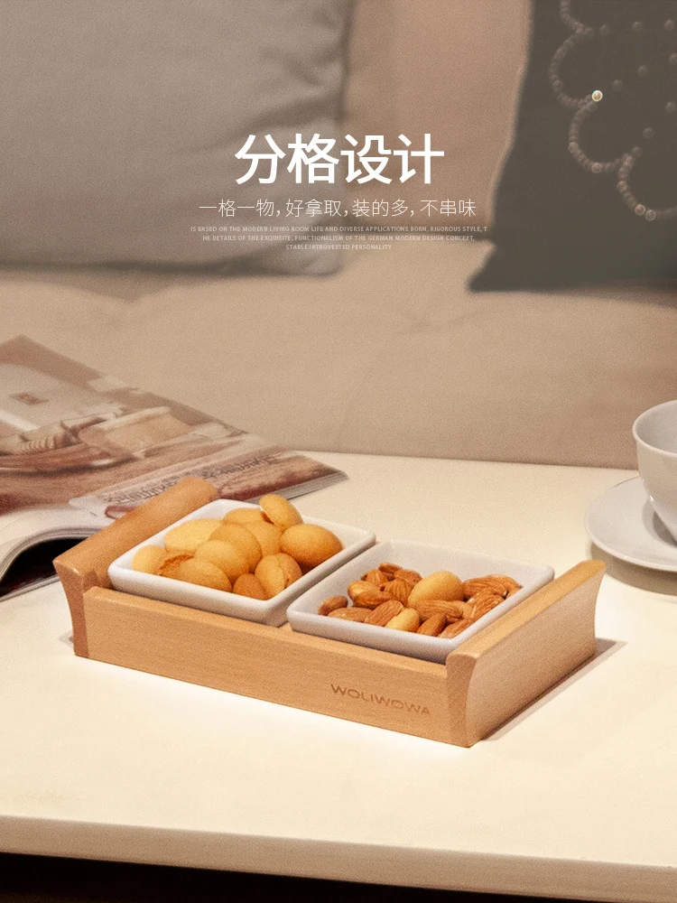 Snack Dish Fruit Plate Dried Fruit Tray Seasoning Dish Square Vinegar Dish Soy Sauce Dish Snack Compartments Plate