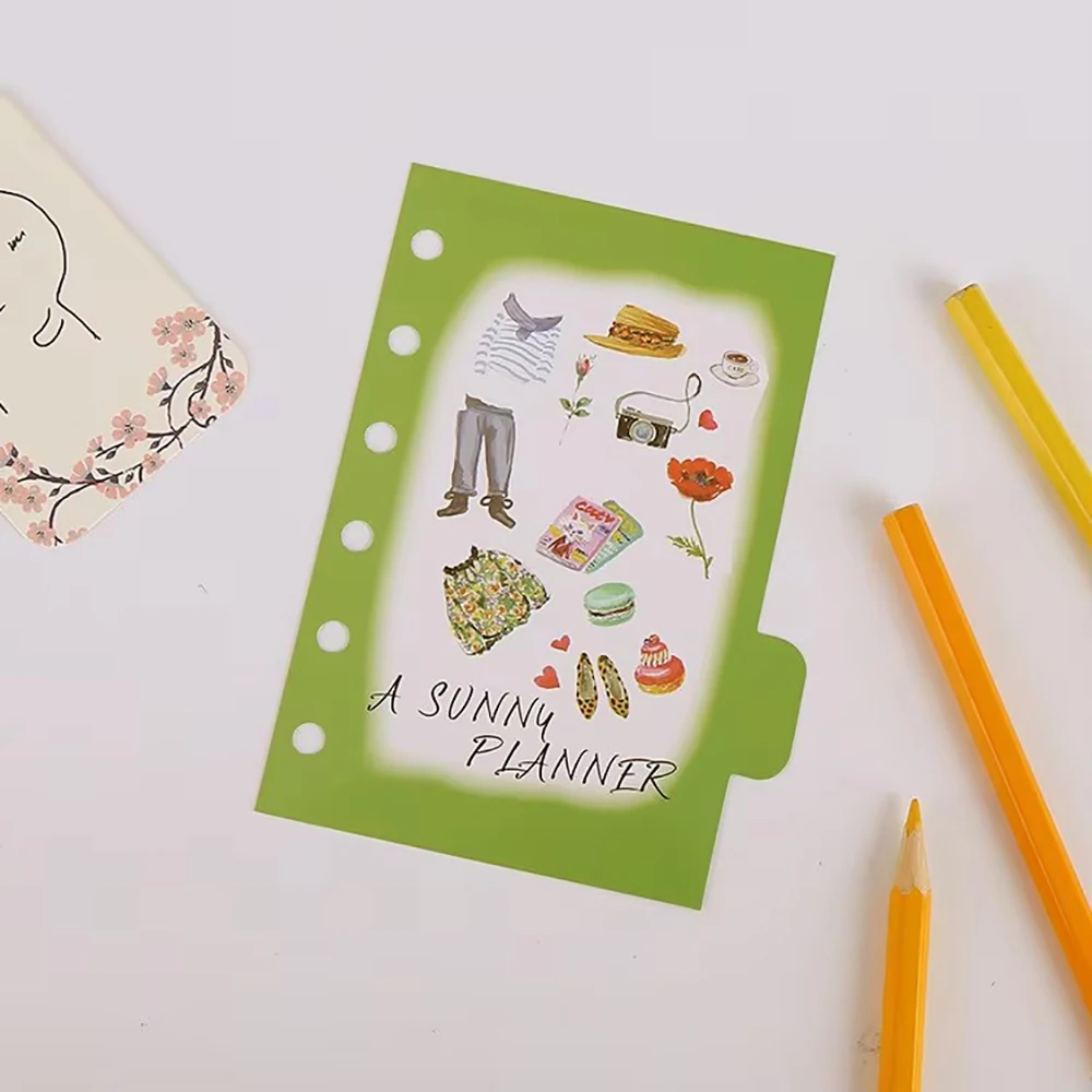 A5/A6/A7 Index Page Classification Loose Leaf Book Sub-page Paper Note Classification 6 Hole Refill Loose-leaf Page Separator