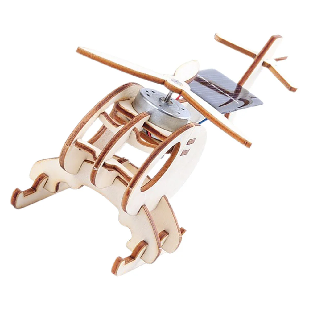 Solar Aircraft Plane Science Making Toy Handicraft DIY Wooden Taste Planes Helicopter Airplane Child Toys