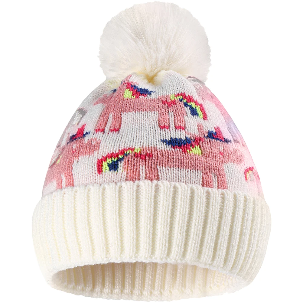 

Cartoon Unicorn Warm Knitted Hat Winter Beanie Infant Hat Kids Toddler Infant Boy Girl Newborn Hats Accessories