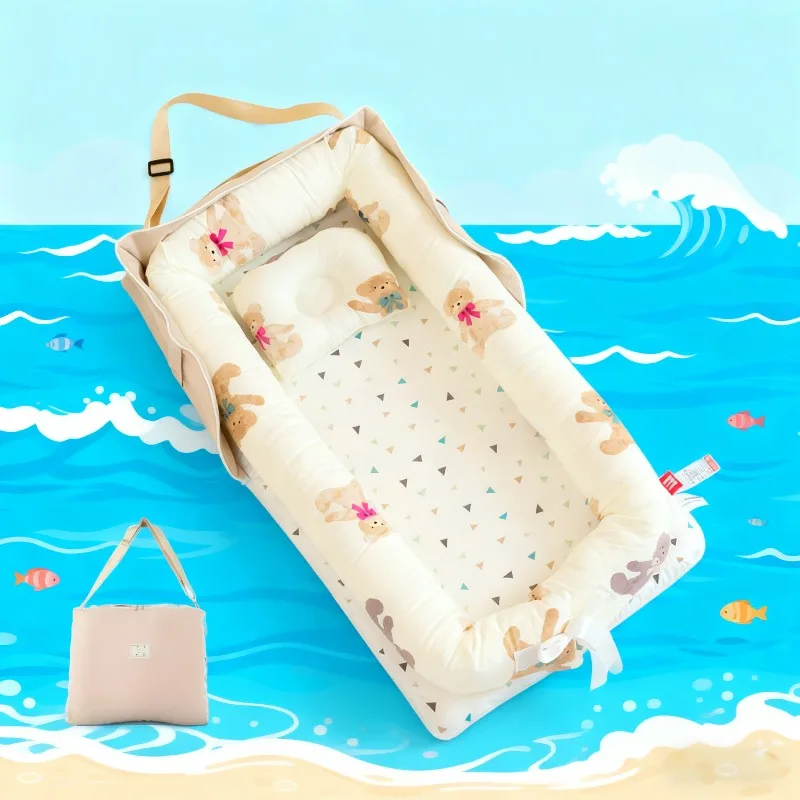 

2026 New Foldable Baby Travel Bed in Bed Portable Bassinet for Newborns Soft and Breathable Sleeping Bag