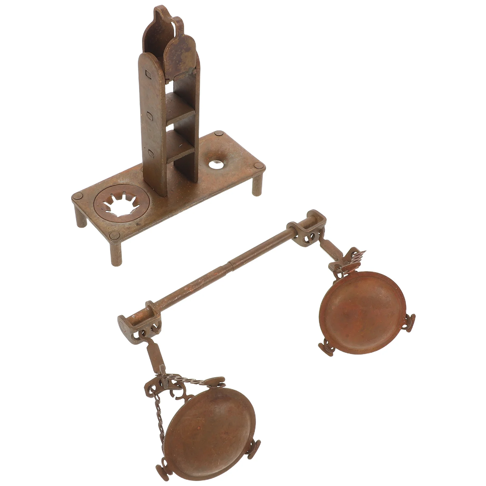 

Vintage Brass Metal Balance Scale Libra Retro Statue Desktop Shelf Farmhouse Office Decorative Balancing Scale