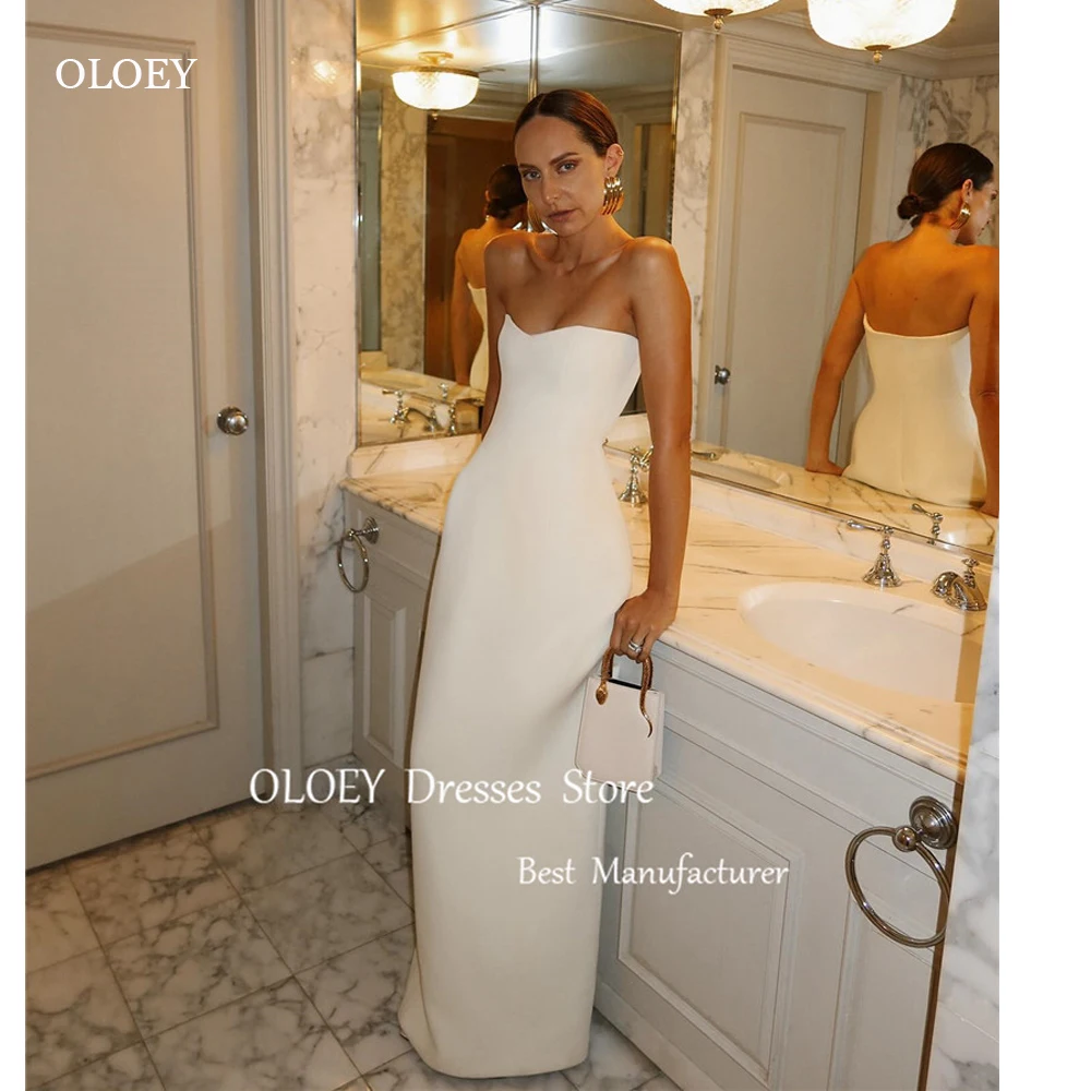 OLOEY Simple A Line Wedding Dresses Formal Party Dress Women Floor Length Soft Sweetheart Customised Bridal Gowns Custom Made