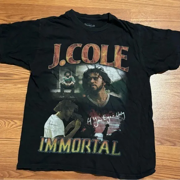 J. Cole Immortal Graphic Dreamville T-Shirt Size M NWOT Music fan Hip Hop Artist