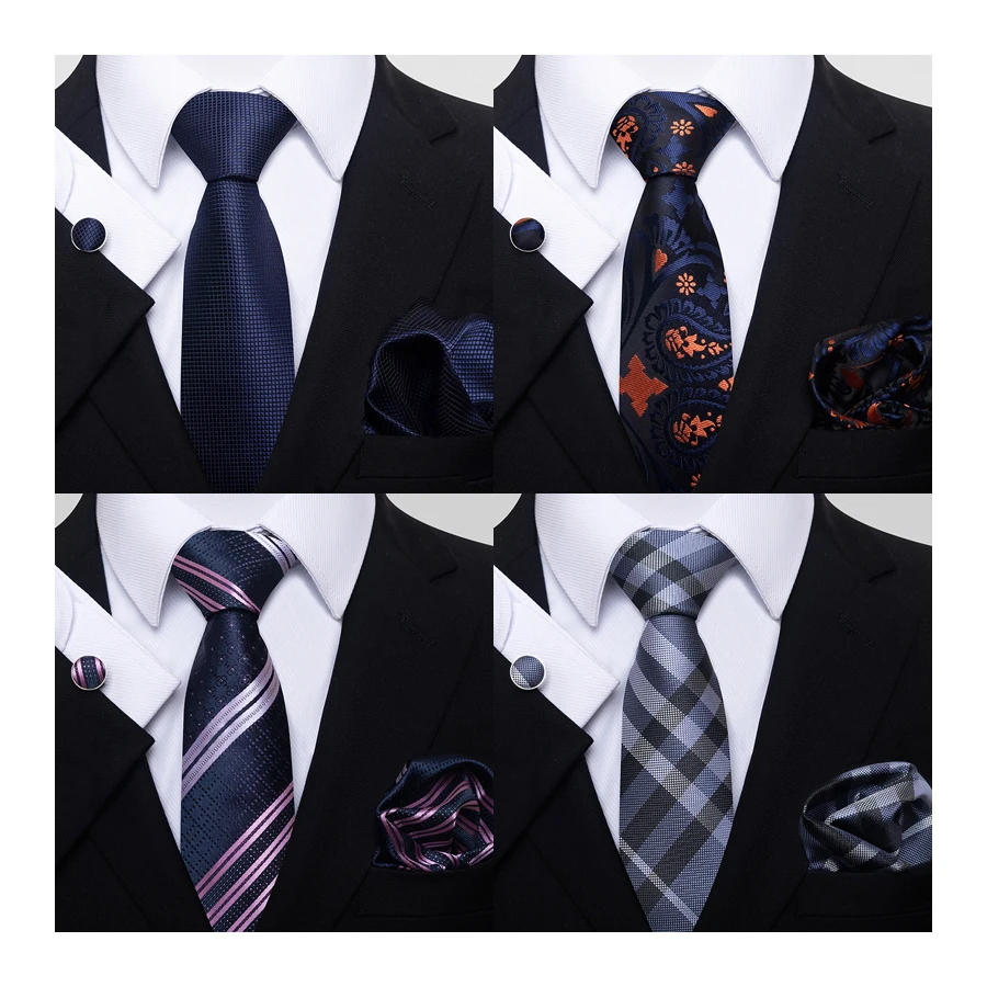 Many Color Hot sale 2023 New Design Wedding Present Silk Tie Pocket Squares Set Necktie  Suit Accessories Men Floral lover\'s day