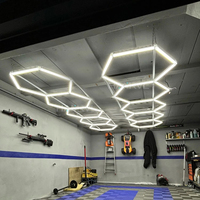4000k Natural light Lighting Hexagon Barbershop Garage LED Ceiling Light 110-240V Car Beauty Detail Workshop Honeycomb Tube lamp