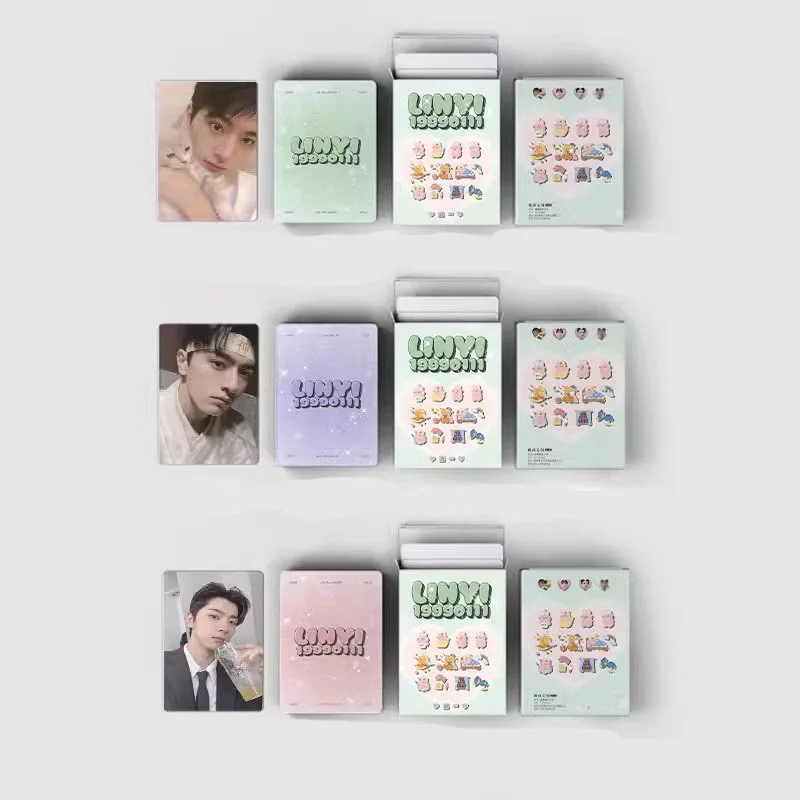 50pcs/set K-POP LinYi Laser Small Card Album LOMO Card Girl Collection Gift Postcard Photo Card Holographic Card