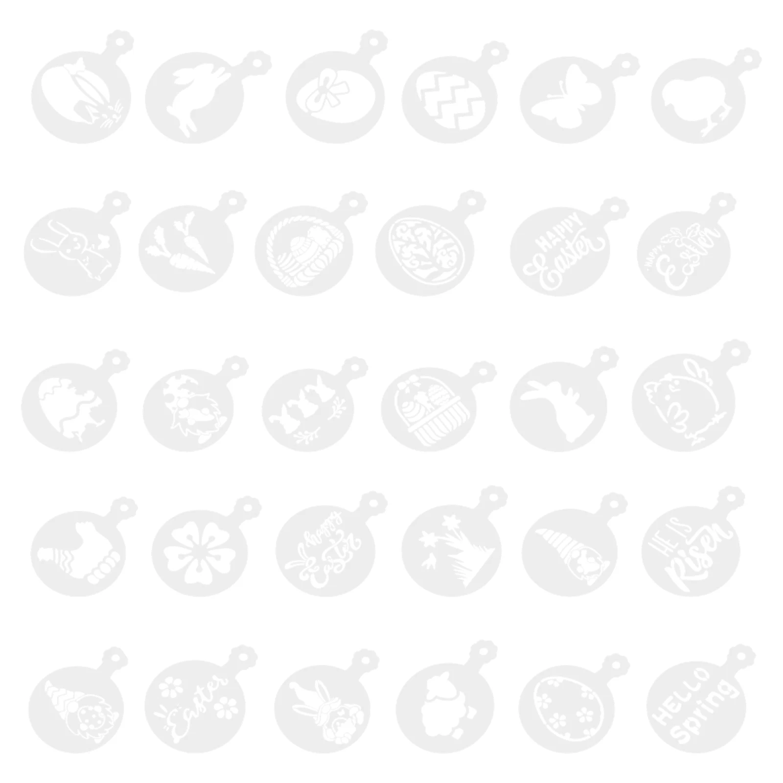 

30 Pcs Latte Art Mold DIY Coffee Templates Embossed Stencils White Decorating Cappuccino