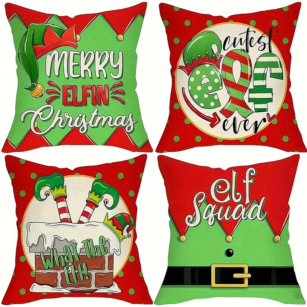 Christmas decoration pillow cover Christmas elf cushion cover living room sofa car cushion cover bedroom room home decoration