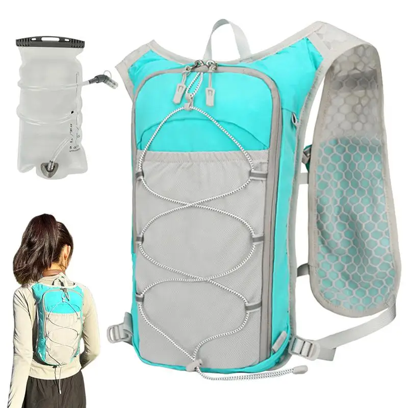 

Running Backpack Reflective Running Hydration Backpack Adjustable Breathable Sports Bag With 1.5L Water Bladder For Women