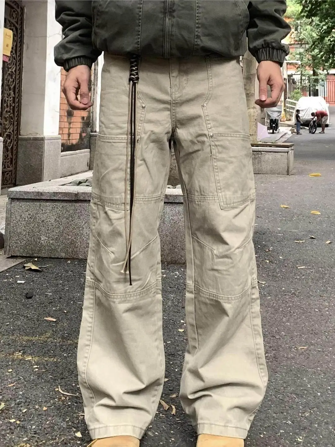 

Street Sle Cleanfit Workwear Pants Men's Women's Loose Straight Leg Jeans Multiple kets Vintage Wa Casual Trousers