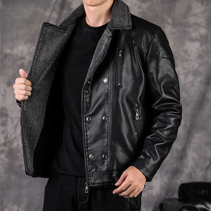 Slim Fit New In Men\'s Suit Jackets Thin Male Leather Blazer High Quality Vintage Coat Handsome Original Fashionable Trendy 2025
