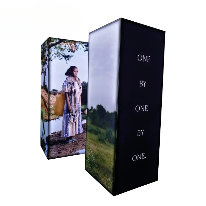 Hot Sale Seg Aluminum Profile Frame Tension Fabric Backlit Cube Led Lightbox Frameless Column Advertising Display Light Box