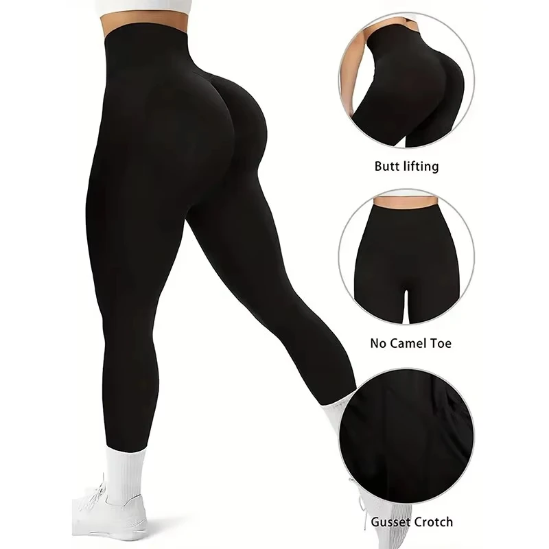 Seamless Knitted Leggings Women High Waist Sports Pants High Elastic Gym Workout Running Leggings Sexy Hip Liftting Leggings