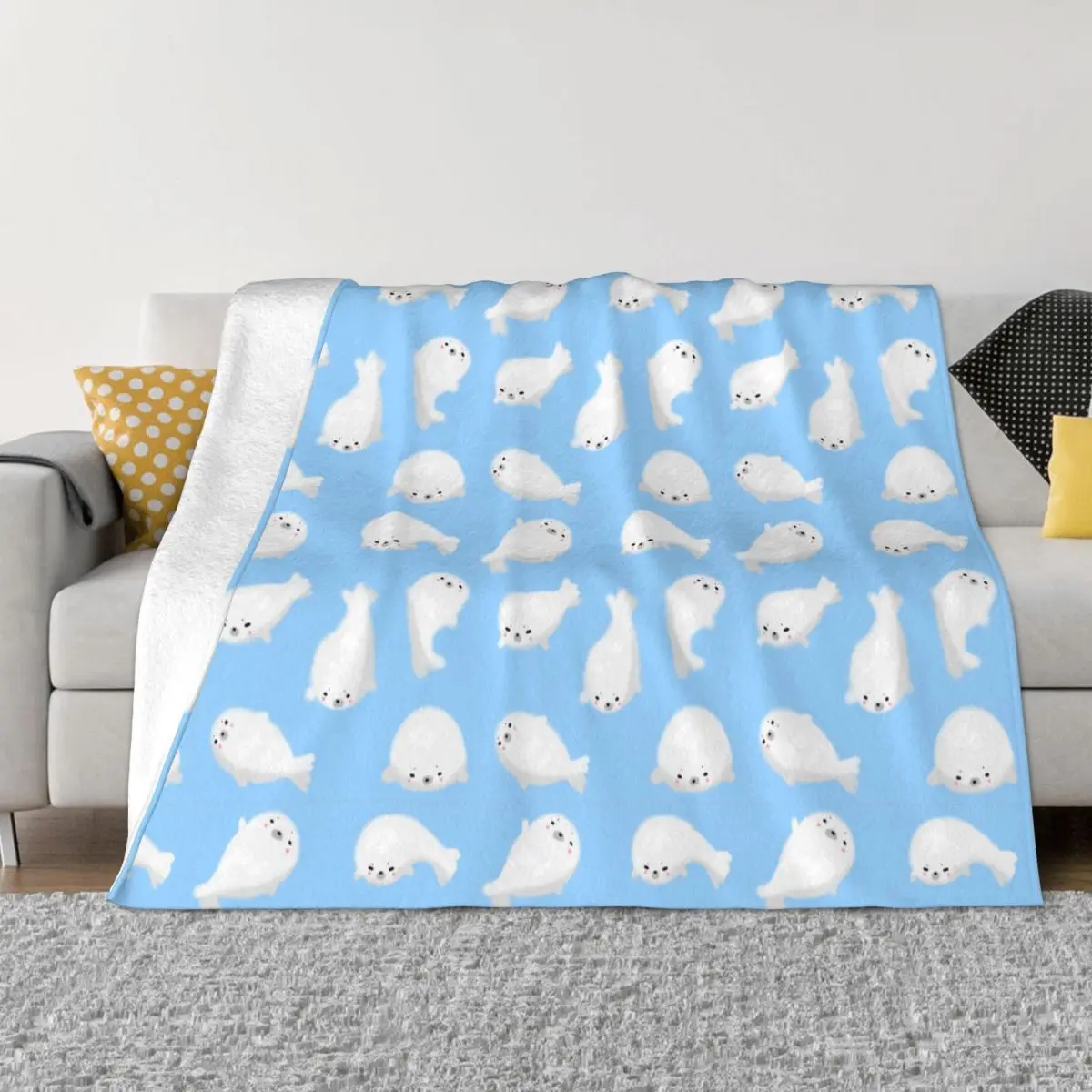

Cute Baby Seals Blankets Soft Warm Flannel Throw Blanket Bedding for Bed Living room Picnic Travel Home Sofa