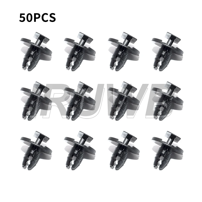 50Pcs Auto Fastener Clip For Peugeot Citroen Bumper Rivet Fender Fixed Clamp Black Plastic Retainer Trim Panel Retainer Fastener