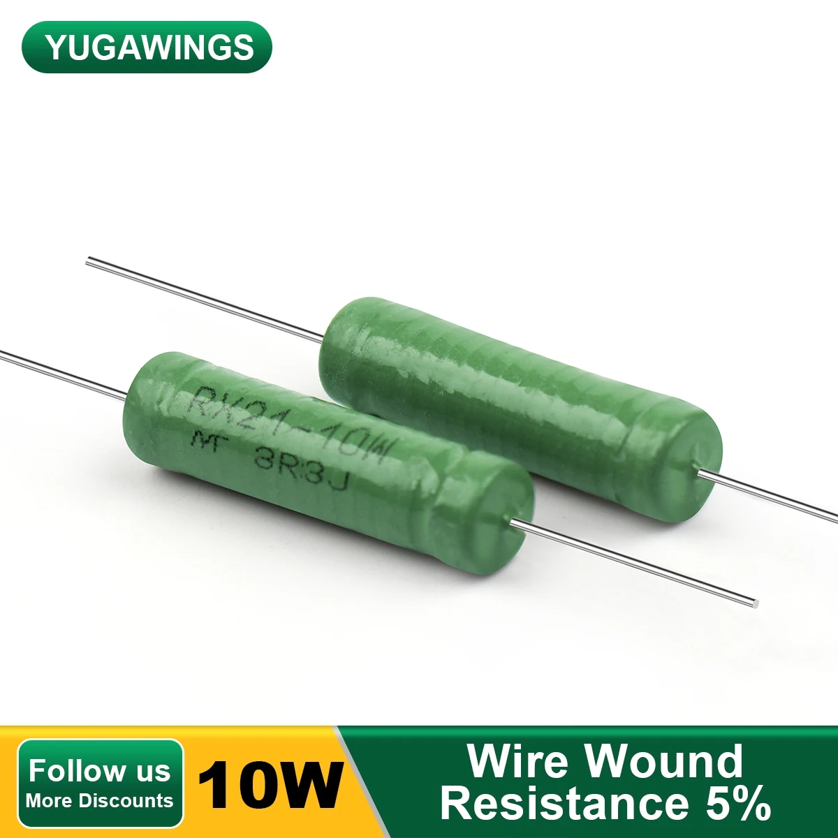 

10Pcs Wire Wound Resistor RX21 10W 5% 1R 10R 12R 15R 20R 22R 25R 33R 47R 51R RX21-10W Speaker Crossover Wire Winding Resistance