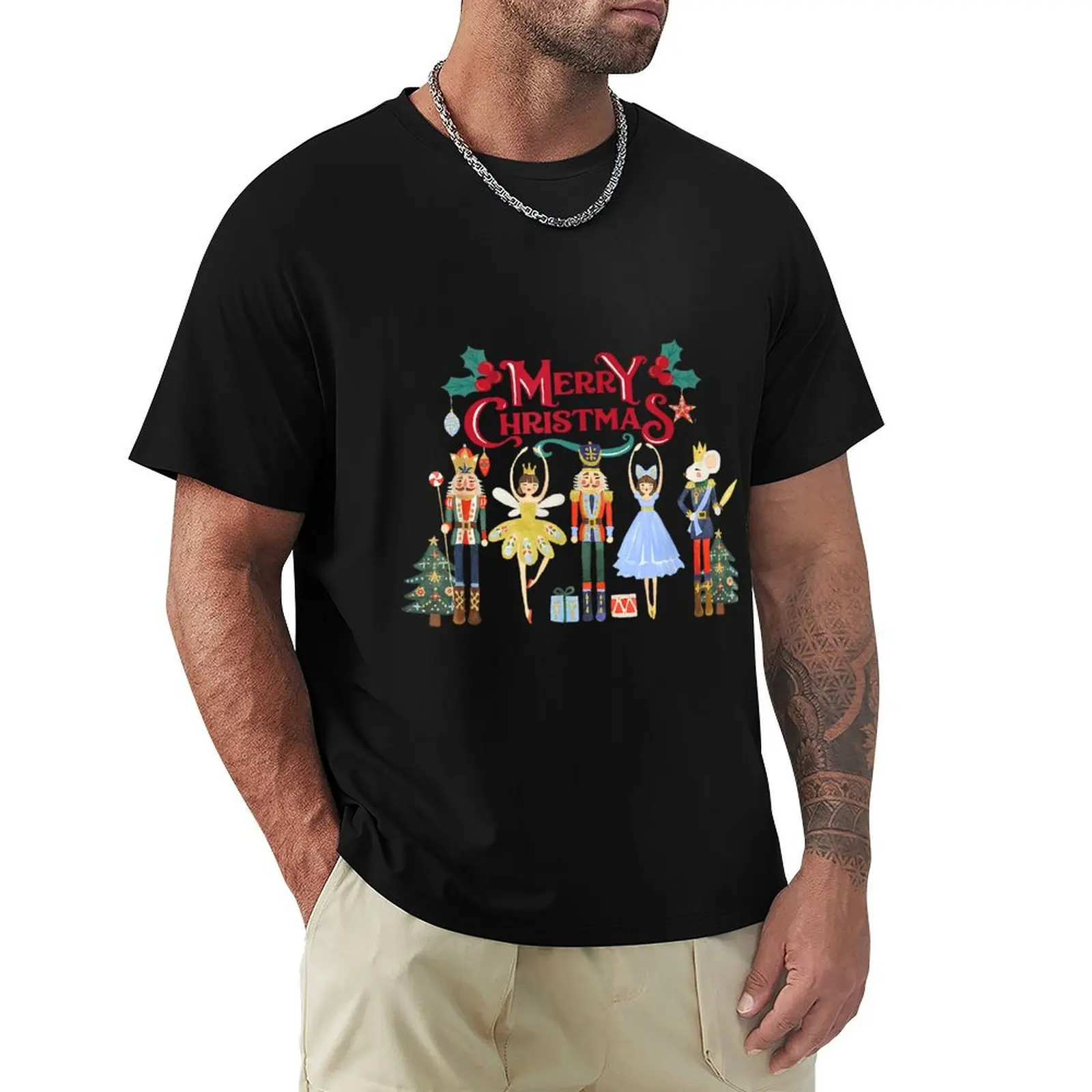Nutcracker Merry Xmas Sugar Plum Fairy Nutcracker Ballet T-Shirt Big and Tall Crew Neck Tee