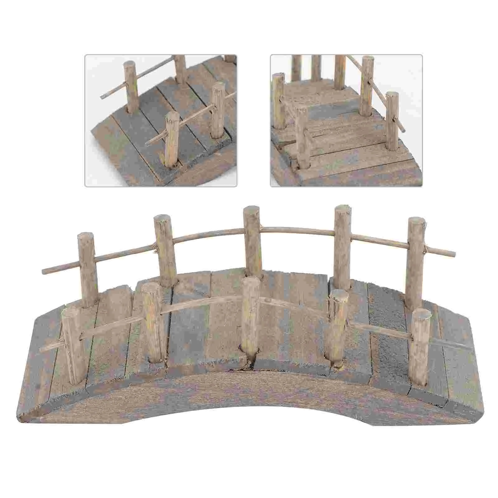 10PCS Mini Wooden Arch Bridge Dollhouse Accessory Outdoor Garden Villa Miniature Scene Furniture Fake Mini House Decor