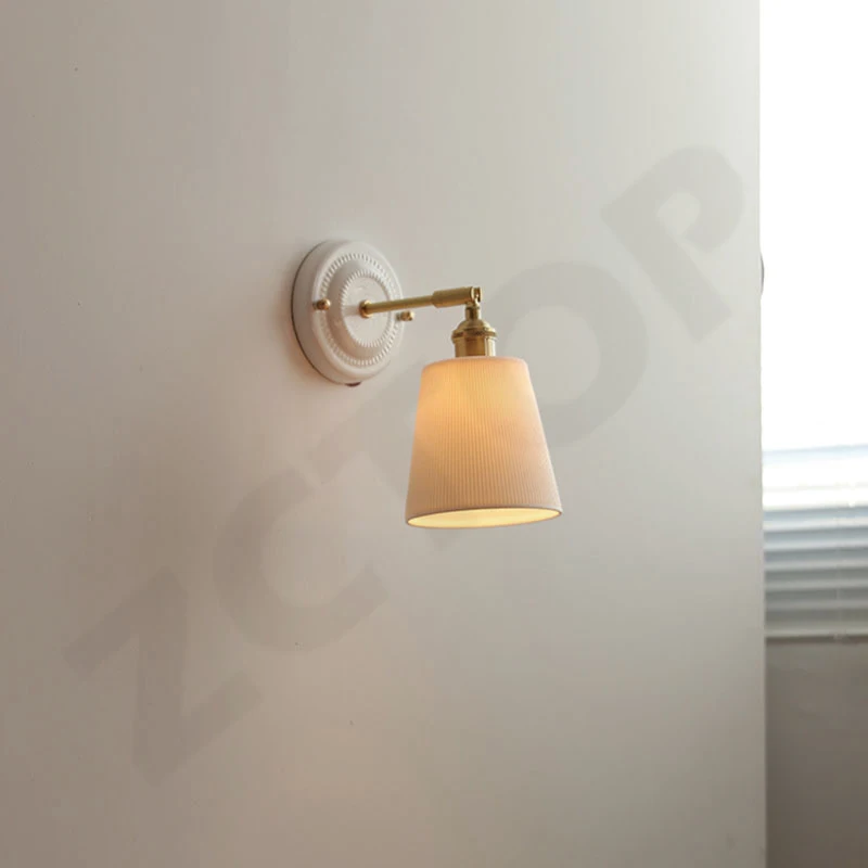 

Minimalist Striped Ceramic LED Wall Lamps Loft Bathroom Mirror Decoration Bedside Lamp Interior Hallway Aisle Wall Light Sconces