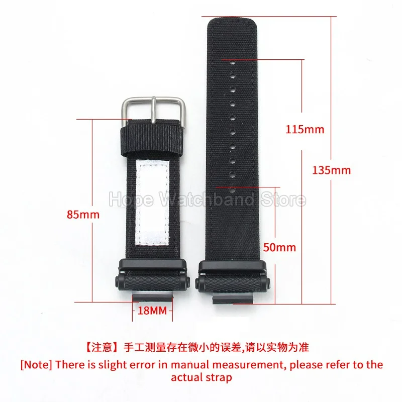 Thickened Hypoallergenic Fabric Wristband for Casio G‑SHOCK GA‑900 GA‑900TS 5637 Soft Woven Nylon Canvas Watchband Convex 18mm