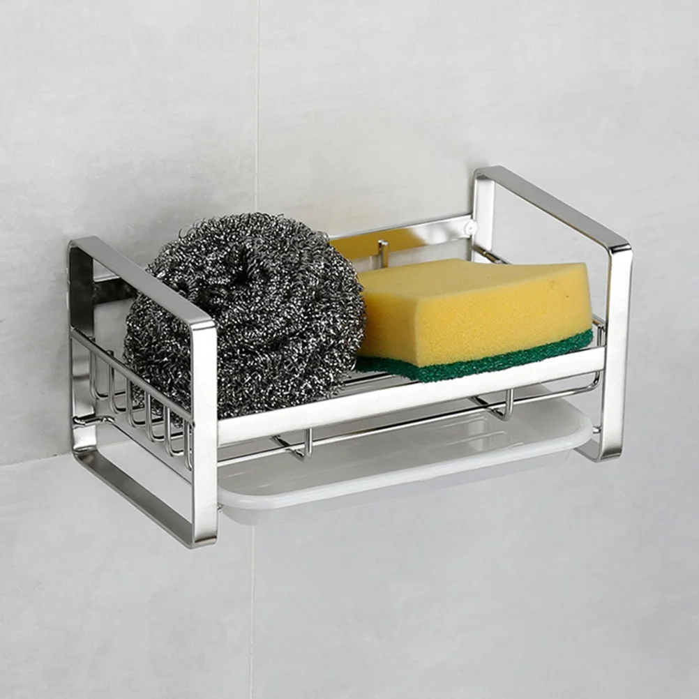 

Stainless Steel Draining Rack Kitchen Storage Organizer Holder Sink Countertop Bathroom Shelf Multifunctional Iron Rack Drainage