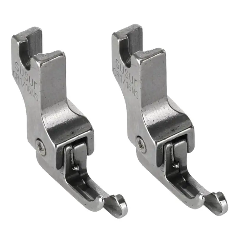 AS94-2Pcs Narrow Guide Presser Foot Industrial Lockstitch Sewing Machine Feet Zipper Universal Presser Feet Durable ,CR1/16NS(0.