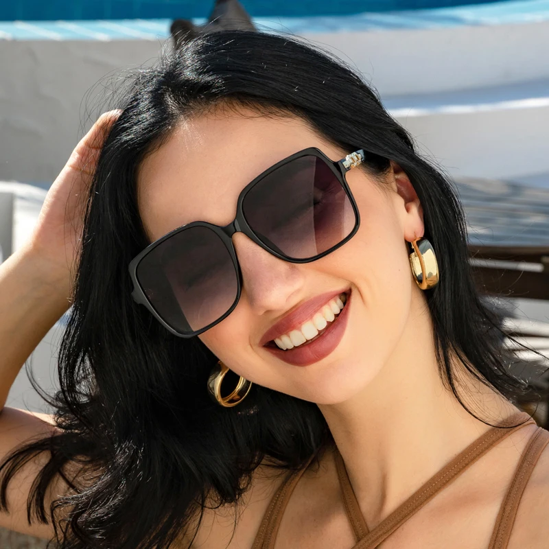 Schutzbrille Neue Fashion Square Gradienten Sonnenbrille Frauen Großen Rahmen Bunte Sonnenbrille Weibliche Legierung Oculos Brillen