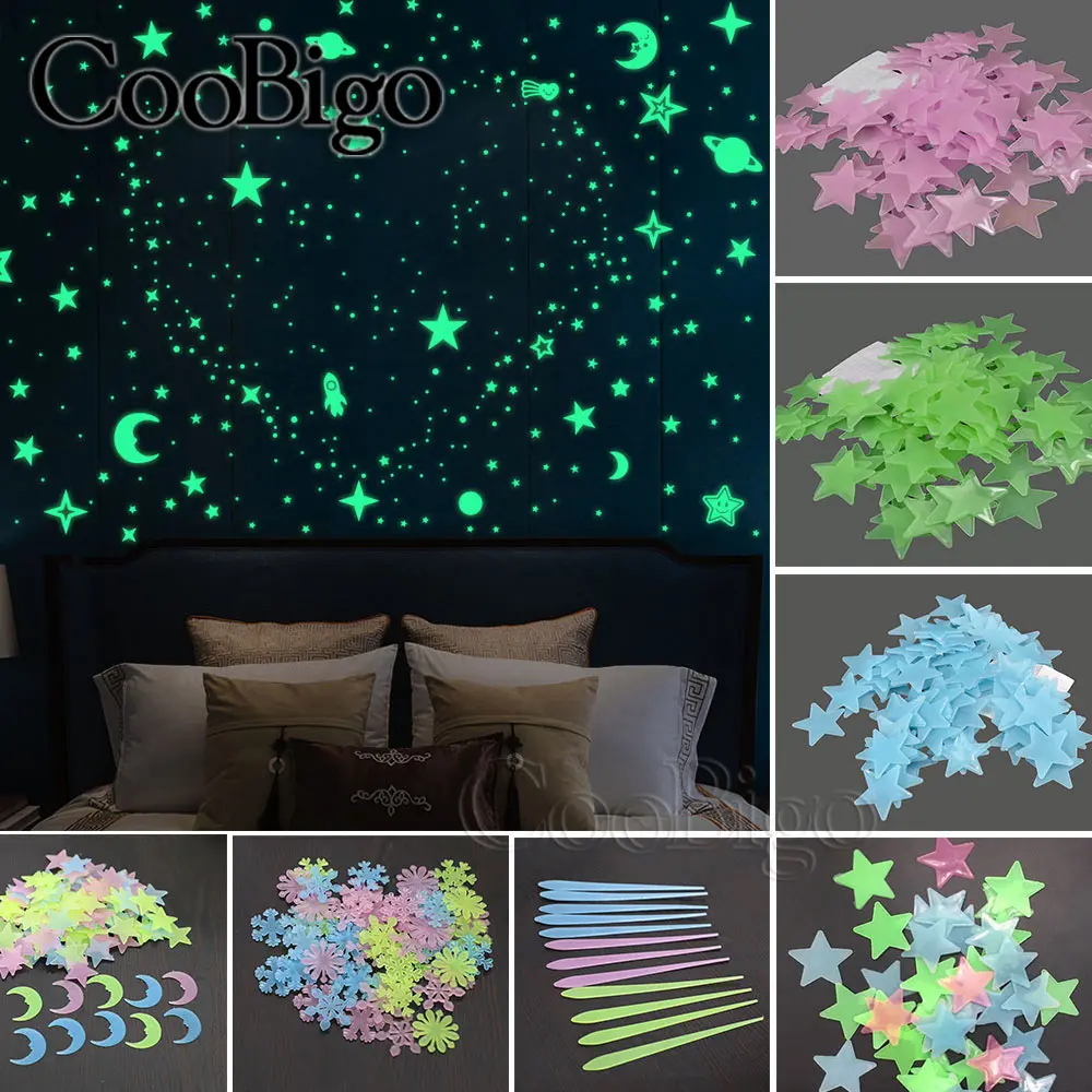 

Stars Luminous Wall Stickers for Baby Bedroom Livingroom Ceiling Home Glow In The Dark Decorations DIY Craft Accessory