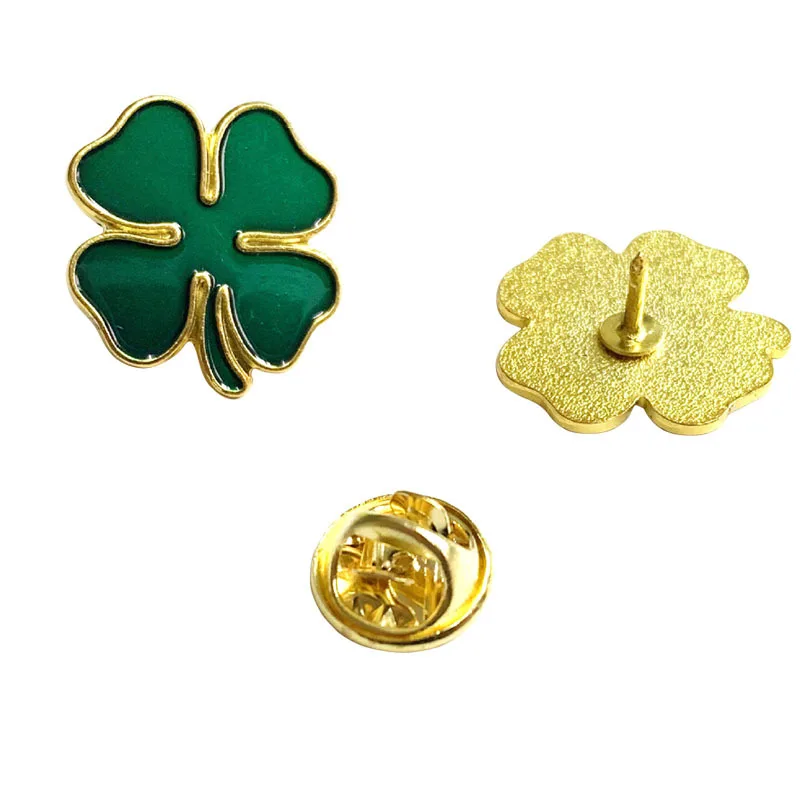 عيد القديس باتريك البرسيم التلبيب دبوس البرسيم دبوس بروش عيد باتريك محظوظ أربع أوراق البرسيم بروش هدايا العيد الأيرلندية