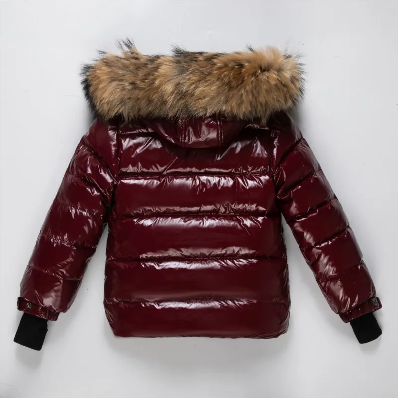 Winter 2024 Kids Boy Down Jacket faux Fur Waterproof Shiny Children Girl Coat 1-14 Year Teenager Outerwear Toddlers Outfit