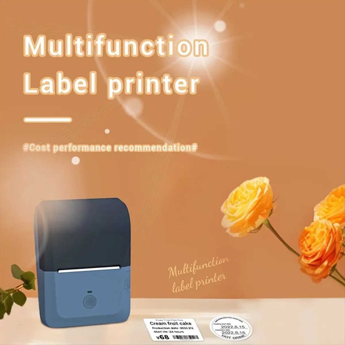 Top Label Thermal Printer, Compatible with IOS, Android Inkless Printer,Label Maker for Business and Retail, Logo Tag